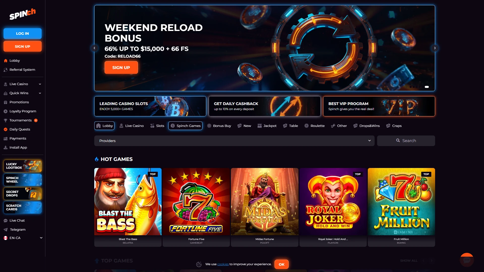 Spinch homepage